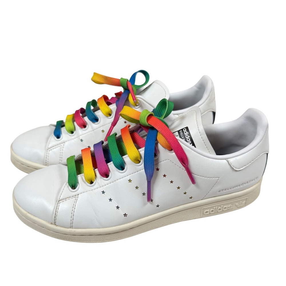Adidas Stella McCartney Stan Smith Rainbow White Vegan Sneakers FW6875 Mens 7.5